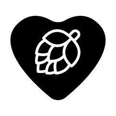 Love Pinecone Solid Icon