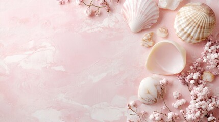 Light pink hues capture the essence of natural materials, creating a girly and feminine atmosphere with ample copy space for text. This light pink aesthetic enhances any design.
