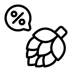 Pinecone Discount Line Icon