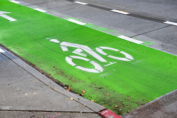 Bike path and footpath in Seattle, USA.