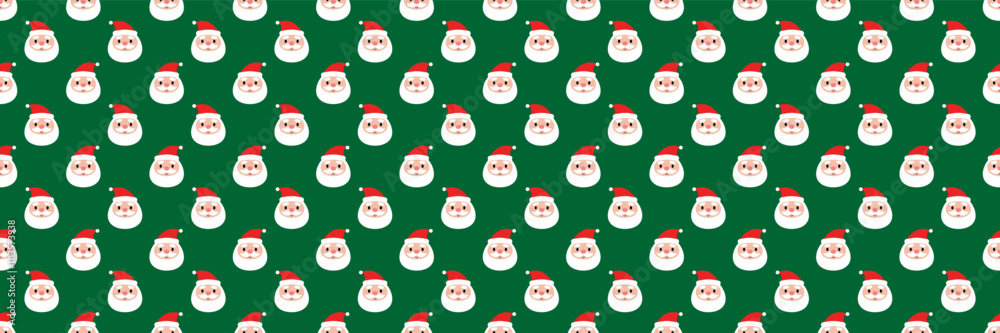Poster horizontal seamless of cute santa claus for pattern and background.
