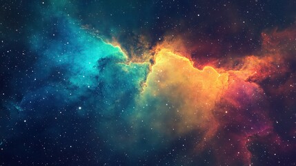 Fototapeta premium A breathtaking scene of a colourful nebula capturing the vivid beauty and magic of the cosmos.