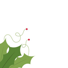 Christmas Holly Leaf Corner