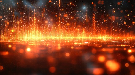 Obraz premium Mesmerizing Explosion of Radiant Energetic Glow Lighting up the Futuristic Landscape