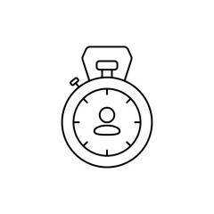 Outline Icon User, A silhouette icon of a person to depict the stopwatch user.