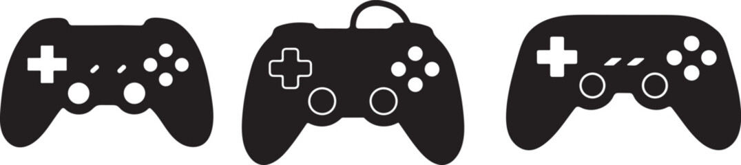 Gamepad Silhouette icon set vector on white background 