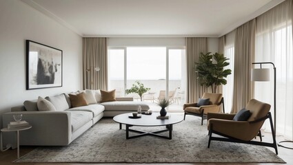 Fototapeta premium Minimal living room design