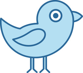 Minimalist Blue Bird Icon with Simple Vector Design
