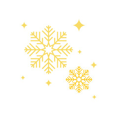 Gold Snowflakes With Sparkle