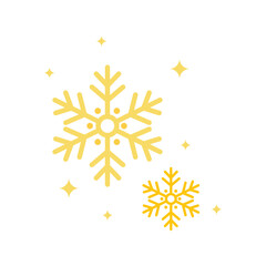 Gold Snowflakes With Sparkle