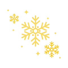 Gold Snowflakes With Sparkle