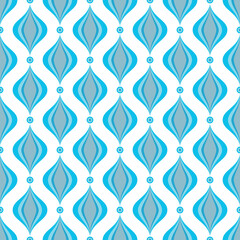 Seamless pattern with blue and white circles on a blue background