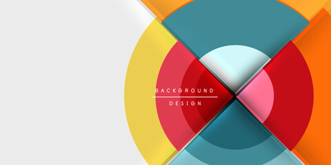 Obraz premium Target circle geometric abstract shapes. Vector Illustration For Wallpaper, Banner, Background, Card, Book Illustration, landing page