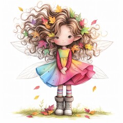 Fototapeta premium Leaf Fairy autumn fairy forest fairy