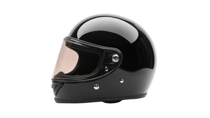 A striking black motorcycle helmet showcases its smooth curves and reflective visor, embodying safety and style for exhilarating rides on sunny days or under starry skies
