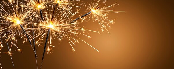 Obraz premium Festive Sparklers Shining Against a Warm Background