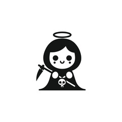 Cute lady death logo