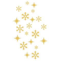 Gold Snowflake with Stars