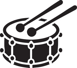 drum and sticks icon silhouette vector art illustration.