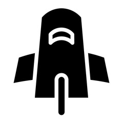 Astronomy Rocket Space Glyph Icon
