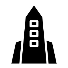 Astronomy Rocket Space Glyph Icon
