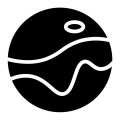 Planet Space Stars Glyph Icon
