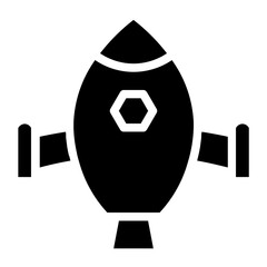 Rocket Science Ship Glyph Icon