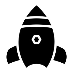 Rocket Space Apolo Glyph Icon