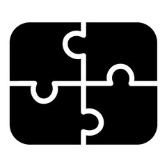 Jigsaw Puzzles Suitable Glyph Icon