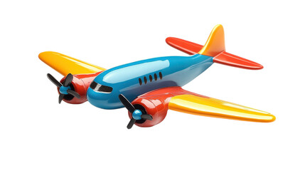 A vibrant toy airplane showcases smooth curves and bold colors, inviting young minds to explore the skies, create stories, and envision adventures at playtime