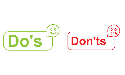 do's and don'ts icon. to do and not to do symbol for guidelines and rules list.  isolated on white background  design Template, . Vector illustration . EPS 