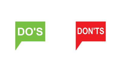 do's and don'ts icon. to do and not to do symbol for guidelines and rules list.  isolated on white background  design Template, . Vector illustration . EPS 