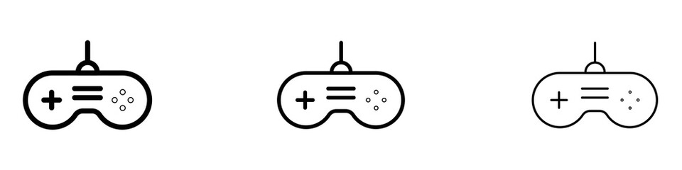 Game controller icons in tree different stroke sizes