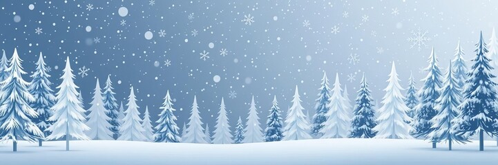Obraz premium Abstract geometric shapes resembling Christmas trees in a serene winter forest with gentle snowfall cascading down, gentle, generative AI