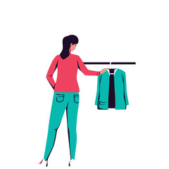 Illustration of a Woman Shopping