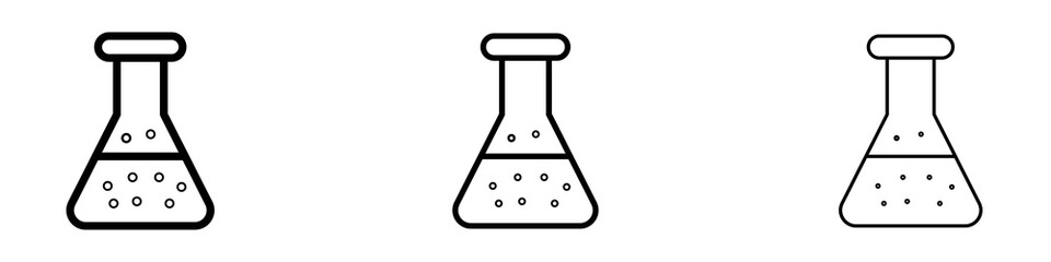 Lab flask icons in tree different stroke sizes