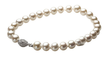 Obraz premium This exquisite pearl necklace, adorned with a sparkling clasp, exudes elegance and sophistication. Perfect for any occasion, it captures the essence of timeless style