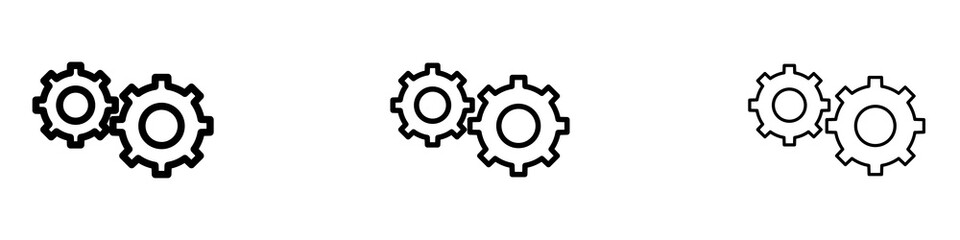 Settings gear icons in tree different stroke sizes