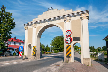 Classicist triumphal arch, Napoleon Gate in Slesin, Greater Poland Voivodeship, Poland