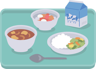 学校の給食のイラスト