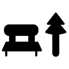 Bench Park Tree Glyph Icon