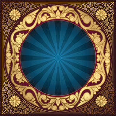 Golden ornate decorative vintage blank card