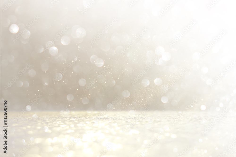 Wall mural abstract background of soft focus bokeh lights