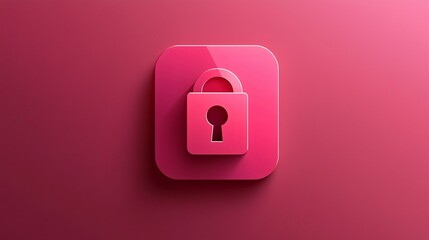Flat data security lock icon designed with smooth edges on a vibrant background
