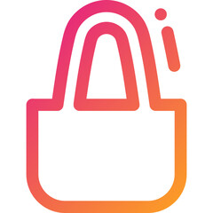 Stylized bag icon with a padlock feature representing security and fashion in modern digital design