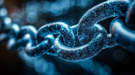 Blockchain technology represented by interconnected vector graphics showcasing digital chains