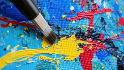 Fototapeta premium Vibrant Abstract Art Creation with Brushstroke Detail, Perfect for Wall Decor or Canvas Print