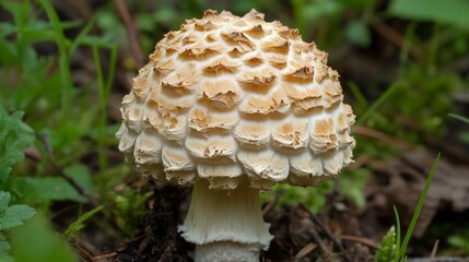 Scaly Cap Mushroom Growing In Forest Undergrowth