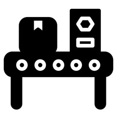 Belt Conveior Factory Glyph Icon