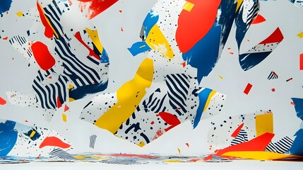 Obraz premium Abstract colorful shapes and patterns create a dynamic visual composition.